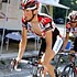 Frank Schleck zieht die Spitzengruppe whrend der 17. Etappe des Giro d'Italia 2005